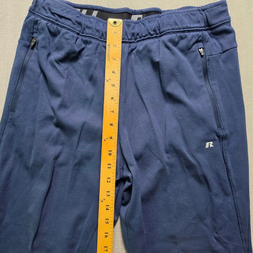 Russell Athletic Joggers Mens Large Navy Blue Zipper Pockets Performance Pants